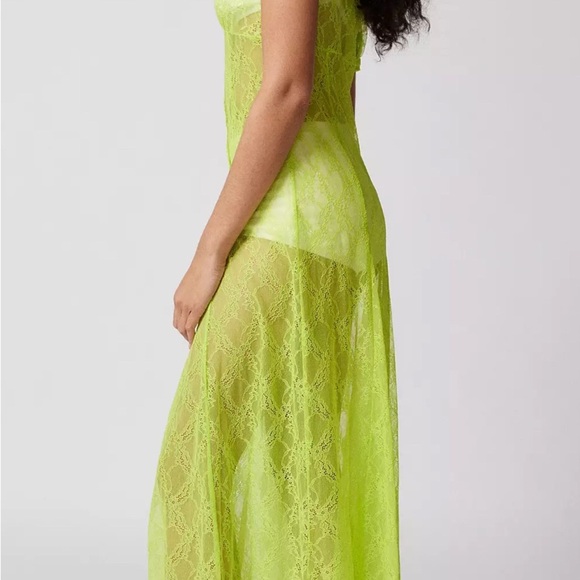 Urban Outfitters Lime Green Lace Cover-Up Dress - Picture 4 of 9